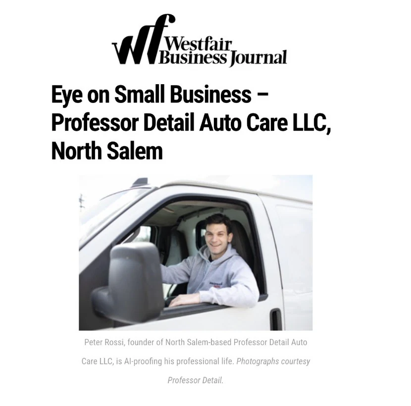 Westfair Business Journal · Eye on Small Business feature on Professor Detail Auto Care