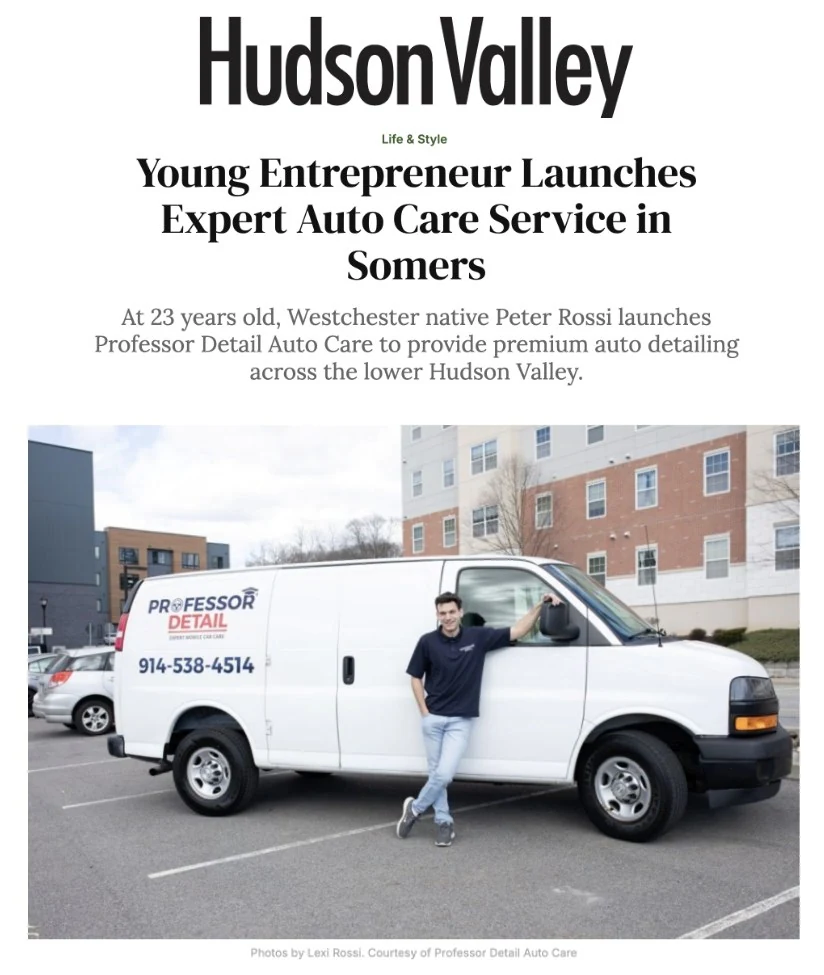 Hudson Valley Magazine feature on Professor Detail Auto Care