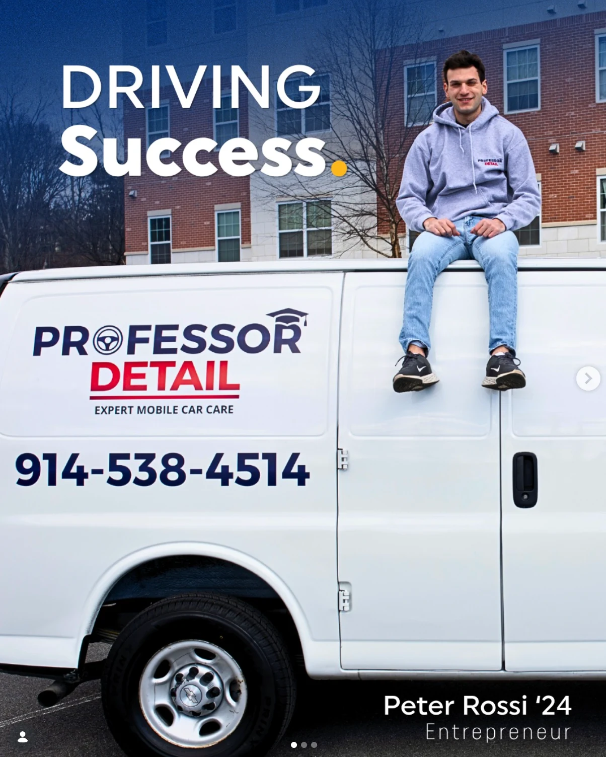 Pace University Instagram feature on Professor Detail Auto Care